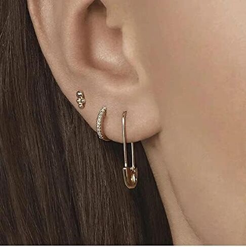 Paperclip Earrings for Women Safety Pin Earring Gold Hoop Earrings Gifts for Valentines Day Gifts for Her Him Dangle Drop Stud Earrings in Saudi Arabia