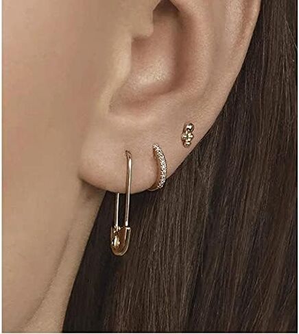 Paperclip Earrings for Women Safety Pin Earring Gold Hoop Earrings Gifts for Valentines Day Gifts for Her Him Dangle Drop Stud Earrings in Saudi Arabia
