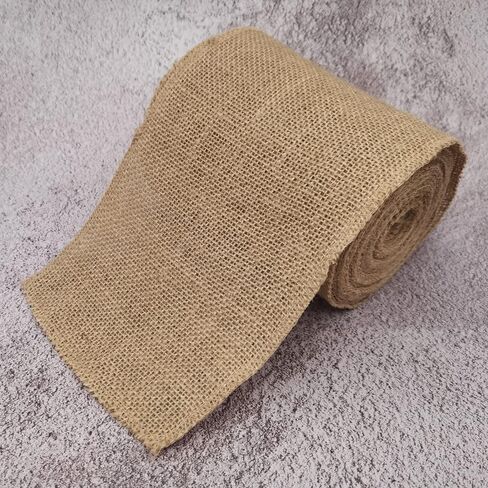 INSPIRELLE 4" Natural Burlap Fabric Roll 10 Yards Jute Ribbon in Kuwait