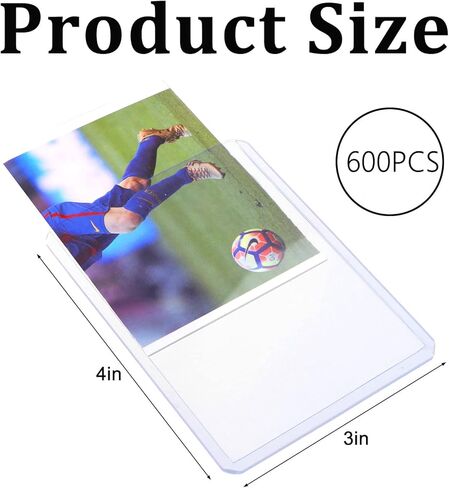 600 Pcs 3 x 4" Top Loader Card Sleeves Trading Card Topload Holder Clear Protective Sleeves Holder for Baseball Card, Sports Cards, Trading Card in Kuwait
