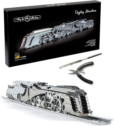 مجموعة نموذج ثلاثي الابعاد من تايم فورماشين، نموذج قطار بمقياس عتيق، نموذج قطار بخاري متحرك، احجية ثلاثية الابعاد للبالغين - مجموعة معدنية ذاتية الصنع، نموذج معدني قابل للتجميع، مجموعة بناء قطار in Kuwait