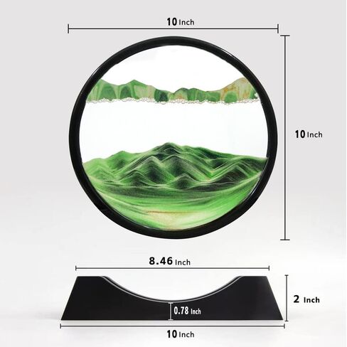 SOFLIY 3D Dynamic Sand Art Liquid Motion, Moving Sand Art Picture Round Glass 3D Deep Sea Sandscape in Motion Display Flowing Sand Frame Relaxing Desktop Home Office Work Decor (7“, Pink) in Saudi Arabia