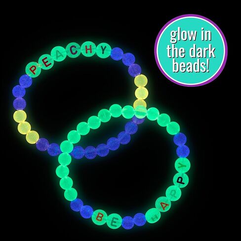 Expressions 16pc Tear & Share Bracelets w/ GLOW IN THE DARK Beads - Novelty Message Bracelets To Share With Friends, Colorful Letter Beaded Bracelets, Shareable Party Favor Jewelry For Kids And Teens in Kuwait