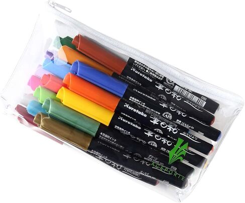 قلم فرشاة فوديبيوري فودي من كيوريتاك، قطعتين (CBK-55ME/6V، CBK-55/12V) 18 لون، مع مجموعة اقتصادية من أقلام الفينيل الأصلية in Saudi Arabia