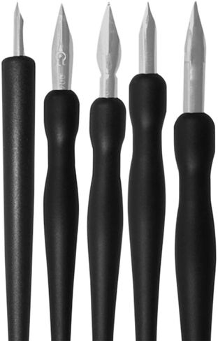 مجموعة أقلام سوداء هزلية من مجموعة أقلام رسم كرتوني مع 5 أقلام بديلة لقلم الكتابة بالحبر والقلم الهزلي in Kuwait