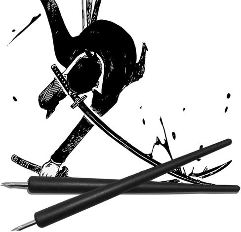 مجموعة أقلام سوداء هزلية من مجموعة أقلام رسم كرتوني مع 5 أقلام بديلة لقلم الكتابة بالحبر والقلم الهزلي in Kuwait