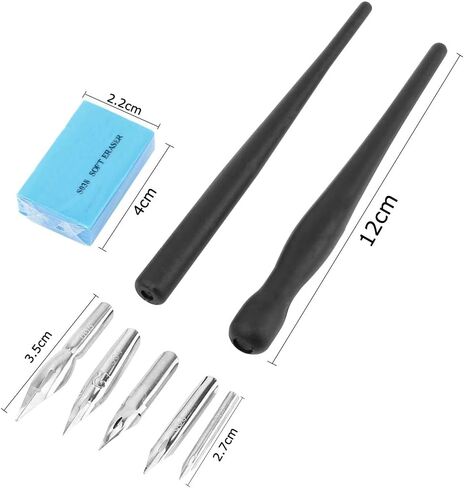 مجموعة أقلام سوداء هزلية من مجموعة أقلام رسم كرتوني مع 5 أقلام بديلة لقلم الكتابة بالحبر والقلم الهزلي in Kuwait