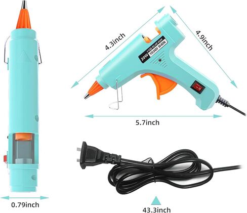 مجموعة مسدس الغراء الساخن: مجموعة مسدسات الغراء الساخن الصغيرة مع 20 عصا تذوب مسدس الغراء للأطفال في المدرسة والفنون المنزلية والإصلاحات السريعة متعددة التطبيقات باللون الأزرق الفاتح in Kuwait