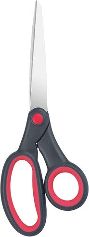 Eleckey Left Handed Scissors for Adults Kids Student All Purpose, 8" Lefty Stainless Steel Scissors for Office Home School Sewing Fabric Craft Supplies, Red/Black (1 Pack) in Kuwait