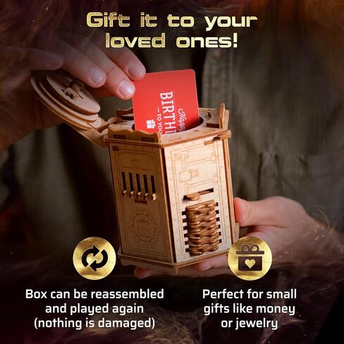 ESC WELT Fort Knox Box PRO 3D Puzzle Game - 3-in-1 Wooden Puzzle Box Game - Brainteaser - Gift Box Riddle Game - Puzzle Box for Children and Adults - Mind Puzzle 3D Wooden Puzzle - Escape Room Game in Kuwait