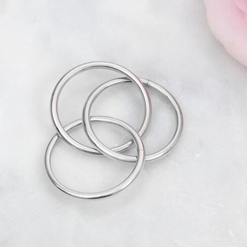 Haoze القلق الدائري الدوار 3 للنساء الفتيات، الفولاذ المقاوم للصدأ التراص المتشابكة المتداول الفرقة تململ خواتم القلق لابنة النساء الرجال in Kuwait