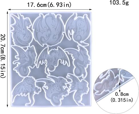 التنين المفاتيح سيليكون قوالب، الايبوكسي قالب صب المجوهرات، لطيف الحيوان الخبز العفن أداة الشوكولاته لتزيين كعكة فندان البوليمر الطين، لوازم الحفلات، DIY قلادة الحلي الديكور والهدايا in Kuwait