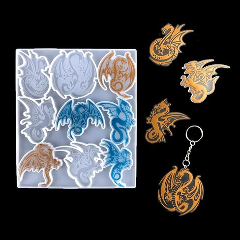 التنين المفاتيح سيليكون قوالب، الايبوكسي قالب صب المجوهرات، لطيف الحيوان الخبز العفن أداة الشوكولاته لتزيين كعكة فندان البوليمر الطين، لوازم الحفلات، DIY قلادة الحلي الديكور والهدايا in Kuwait