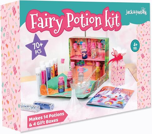 جاك ان ذا بوكس مجموعة جرعة الجنية ذاتية الصنع للاطفال | اصنع 14 جرعة لامعة باستخدام خلطات سحرية مع مجموعة صنع الجرعات | اصنع واهديها لأحبائك | هدية رائعة للاعمار من 6 و7 و8 و9 و10 سنوات in Kuwait
