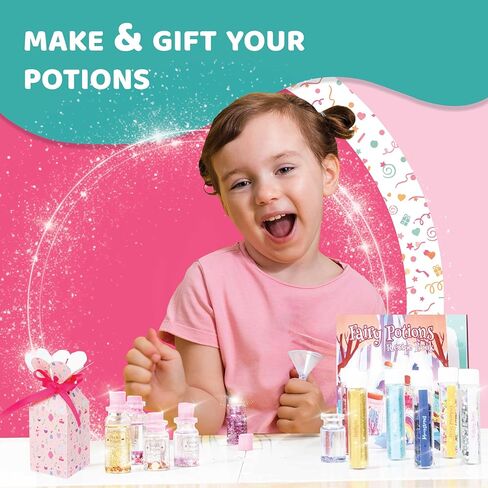 جاك ان ذا بوكس مجموعة جرعة الجنية ذاتية الصنع للاطفال | اصنع 14 جرعة لامعة باستخدام خلطات سحرية مع مجموعة صنع الجرعات | اصنع واهديها لأحبائك | هدية رائعة للاعمار من 6 و7 و8 و9 و10 سنوات in Kuwait