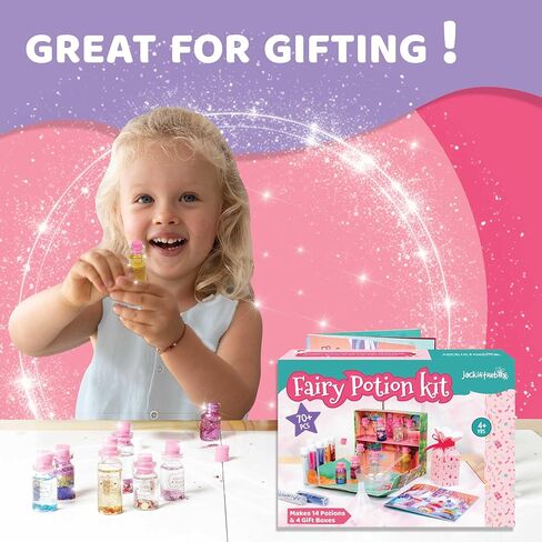 جاك ان ذا بوكس مجموعة جرعة الجنية ذاتية الصنع للاطفال | اصنع 14 جرعة لامعة باستخدام خلطات سحرية مع مجموعة صنع الجرعات | اصنع واهديها لأحبائك | هدية رائعة للاعمار من 6 و7 و8 و9 و10 سنوات in Kuwait