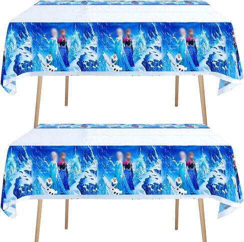 ANDXIN قطعتان من مفارش المائدة لحفلات الأميرات للفتيات وديكور حفلات الأميرات اللطيفة للفتيات ومستلزمات حفلات أعياد الميلاد غطاء طاولة بلاستيكي للاستعمال مرة واحدة مقاس 70 × 42 بوصة in Kuwait