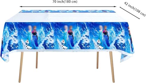 ANDXIN قطعتان من مفارش المائدة لحفلات الأميرات للفتيات وديكور حفلات الأميرات اللطيفة للفتيات ومستلزمات حفلات أعياد الميلاد غطاء طاولة بلاستيكي للاستعمال مرة واحدة مقاس 70 × 42 بوصة in Kuwait