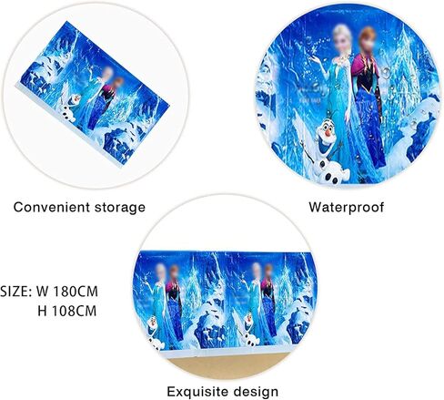 ANDXIN قطعتان من مفارش المائدة لحفلات الأميرات للفتيات وديكور حفلات الأميرات اللطيفة للفتيات ومستلزمات حفلات أعياد الميلاد غطاء طاولة بلاستيكي للاستعمال مرة واحدة مقاس 70 × 42 بوصة in Kuwait