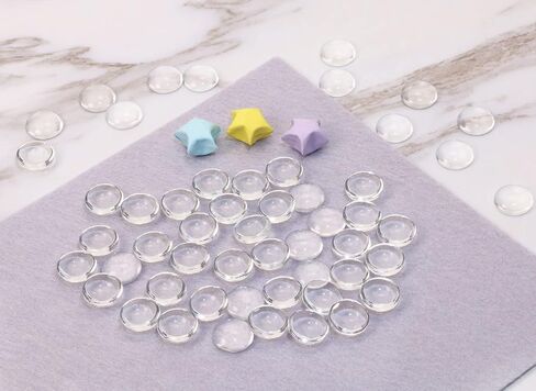 Shapenty 12MM Clear Round Glass Cabochons Dome Tiles for DIY Craft Photo Charms, Cameo Pendants, Rings, Necklace and Jewelry Making, 120PCS in Saudi Arabia