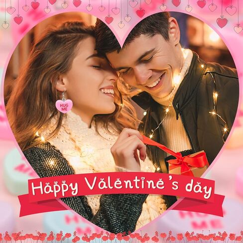 اتش تي زد ان اتش اكس تي 80 قطعة من تعليقات عيد الحب على شكل قلب، قلادة من الراتنج بتصميم هاج مي بي ماين لصنع المجوهرات للقلائد وسلسلة المفاتيح والاقراط الحرفية in Kuwait