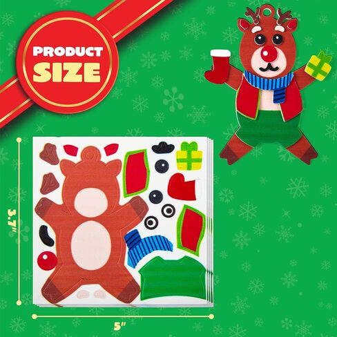 JOYIN 16 Pcs Foam Christmas Character Ornaments DIY Arts & Crafts for Kids, Create Your Own Gingerbread Man, Snow Man, Santa for Christmas Holiday Kids Crafts Kits,Xmas Decorations in Saudi Arabia