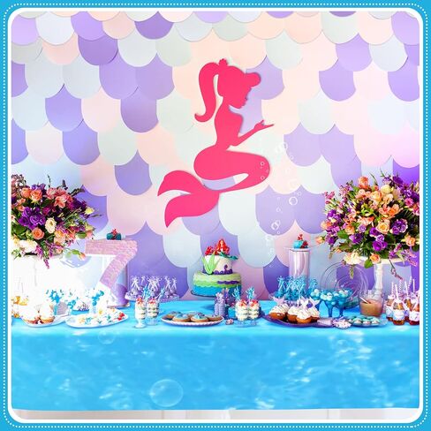 مفرش طاولة Nezyo Bubble Waves مطبوع عليه مياه المحيط لتزيين حفلات البحر على الشاطئ وحمام السباحة والمحيط ومستلزمات حفلات أعياد الميلاد، 108 × 54 بوصة (4 قطع) in Saudi Arabia