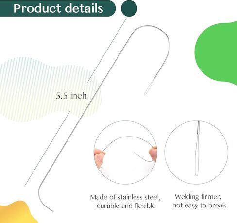 Tilhumt 2 Pieces Beading Needles, Seed Beads Clay Beads Big Eye Beading Needles, Stainless Steel Bead Spinner Needles Set for Bracelet Necklace Jewelry Making in Kuwait