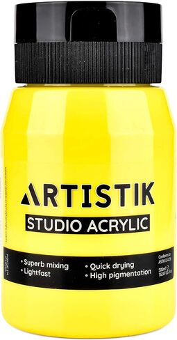 ARTISTIK Acrylic Paint 500 ml Tub - Acrylic Paints with High Pigment and Long-Lasting Brilliant and Vibrant Colors Professional & Amateur Painting Jar Arts and Craft Supplies (White) in Kuwait