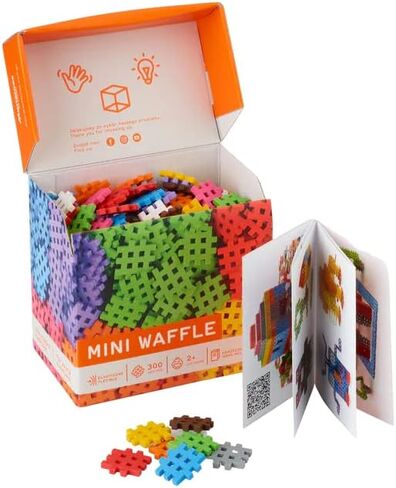 Mini Waffle Block Construction Playset for Kids- Big Box- 300 Rainbow Interlocking Puzzle Pieces-Improves Fine Motor Skills- STEM/STEAM Building Montessori Toys for Boys and Girls Ages 3+ in Saudi Arabia