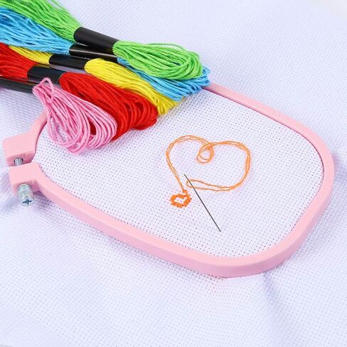 HEALLILY Embroidery Hoops Plastic Square Cross Stitch Hoops Set Embroidery Tool for DIY Craft Cross Stitch Embroidery 5 Pcs in Saudi Arabia