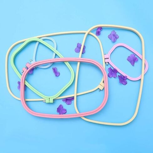 HEALLILY Embroidery Hoops Plastic Square Cross Stitch Hoops Set Embroidery Tool for DIY Craft Cross Stitch Embroidery 5 Pcs in Saudi Arabia