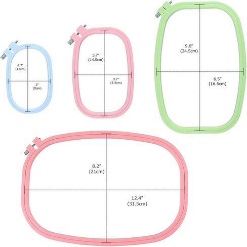 HEALLILY Embroidery Hoops Plastic Square Cross Stitch Hoops Set Embroidery Tool for DIY Craft Cross Stitch Embroidery 5 Pcs in Saudi Arabia