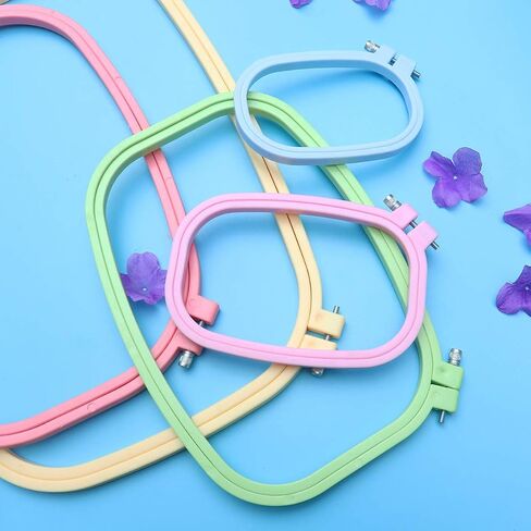 HEALLILY Embroidery Hoops Plastic Square Cross Stitch Hoops Set Embroidery Tool for DIY Craft Cross Stitch Embroidery 5 Pcs in Saudi Arabia