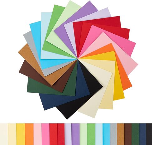 100 Sheets Colored Cardstock 20 Super Rainbow colors 220gsm for DIY Art, Kids Paper Scrapbooking, Crafts Making (100) in Kuwait