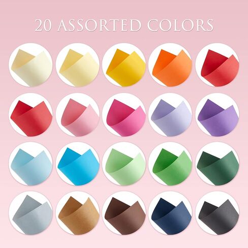 100 Sheets Colored Cardstock 20 Super Rainbow colors 220gsm for DIY Art, Kids Paper Scrapbooking, Crafts Making (100) in Kuwait
