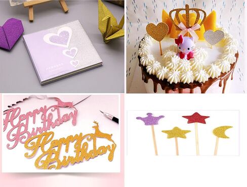 Qililandiy 10 ورق A4 ورق بطاقات لامع ذهبي سميك ورق لامع لامع لصنع البطاقات DIY سكرابوكينغ الحرف الفنية حفلات الزفاف وأعياد الميلاد، ديكورات الحفلات (جانب واحد) in Kuwait