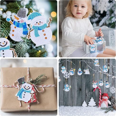 سلسلة مفاتيح من AnyDesign 10 قطع عيد الميلاد الماس لوحة المفاتيح الأزرق رجل الثلج DIY الماس اللوحة سلسلة المفاتيح مع حبل الذهب حجر الراين الفسيفساء صنع كامل قلادة الماس لزينة عيد الميلاد فن الحرف in Kuwait