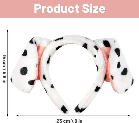 HOYDATE Dalmatian Headband with Dog Ears Costume Dog Ears Headband Cartoon Hair Hoop Dalmatian Headband Hair Accessories for Halloween Christmas Cosplay Party Favors Supplies (Dalmatian Headband) in Kuwait