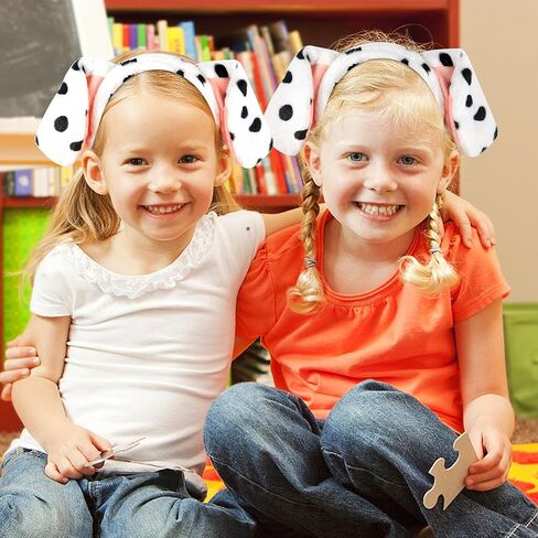 HOYDATE Dalmatian Headband with Dog Ears Costume Dog Ears Headband Cartoon Hair Hoop Dalmatian Headband Hair Accessories for Halloween Christmas Cosplay Party Favors Supplies (Dalmatian Headband) in Kuwait
