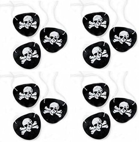 Super Z Outlet Black Felt Pirate Captain Eye Patches Skull Crossbones for Children Party Favors and Costume Prop (24 Pack) in Saudi Arabia