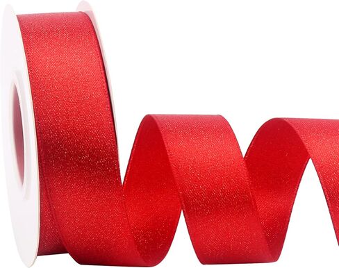 Valentines Ribbon Gift Box Decoration Ribbon Gift Wrapping, Shiny Metal Ribbon, DIY Crafts Bow Knot Garland and Home Decoration 1 inch Wide and 16 Yards in Kuwait