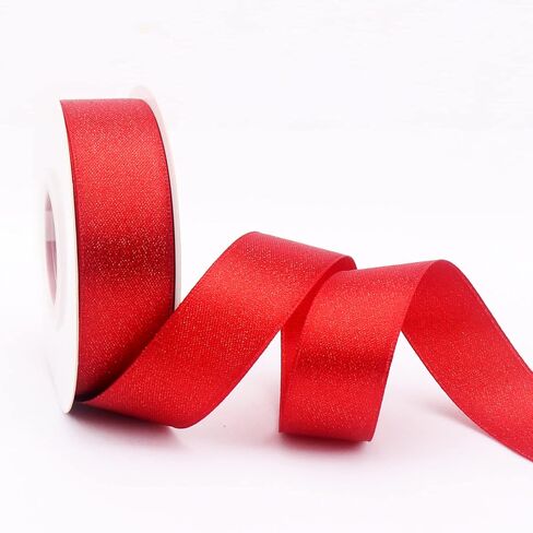 Valentines Ribbon Gift Box Decoration Ribbon Gift Wrapping, Shiny Metal Ribbon, DIY Crafts Bow Knot Garland and Home Decoration 1 inch Wide and 16 Yards in Kuwait