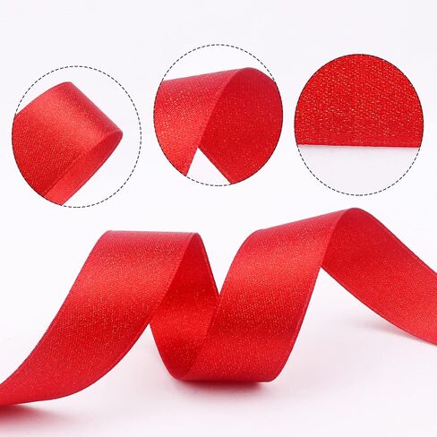 Valentines Ribbon Gift Box Decoration Ribbon Gift Wrapping, Shiny Metal Ribbon, DIY Crafts Bow Knot Garland and Home Decoration 1 inch Wide and 16 Yards in Kuwait