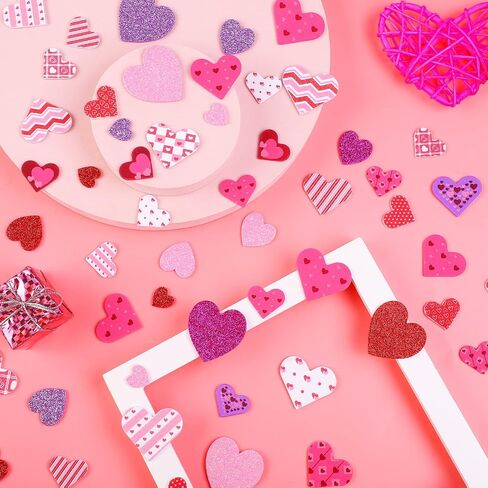 600 قطعة من ملصقات الإسفنج على شكل قلب ملونة مزخرفة لعيد الحب ملصقات صغيرة لامعة ذاتية اللصق من فوم القلب للفنون والحرف اليدوية وبطاقات التهنئة وديكور المنزل ولوازم عيد الحب in Saudi Arabia