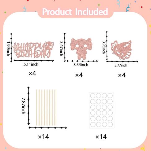 Axolotl Centerpiece Sticks, Axolotl Themed Kids Birthday Party Decorations, Cartoon Animaly Baby Shower Decor, Kawaii Axolotl Birthday Party Supplies Rose Gold 12 Pcs in Kuwait