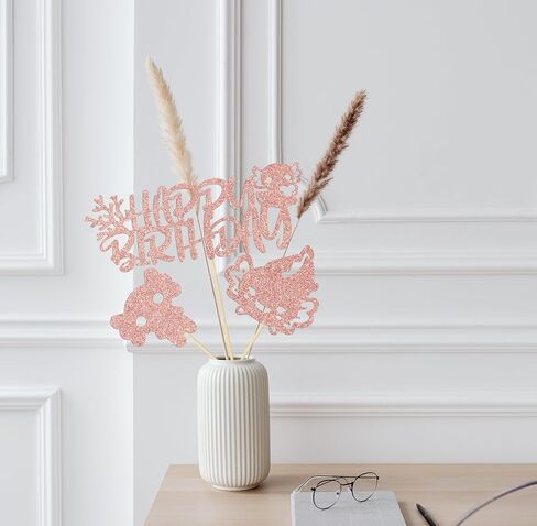 Axolotl Centerpiece Sticks, Axolotl Themed Kids Birthday Party Decorations, Cartoon Animaly Baby Shower Decor, Kawaii Axolotl Birthday Party Supplies Rose Gold 12 Pcs in Kuwait