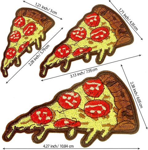 رقع تطريز على شكل بيتزا من زد زد اكس ال ال ار او، رقع خياطة مطرزة بنمط الطعام للملابس والحقائب والجاكيتات والجينز والاكسسوارات والحرف اليدوية، 12 قطعة in Kuwait