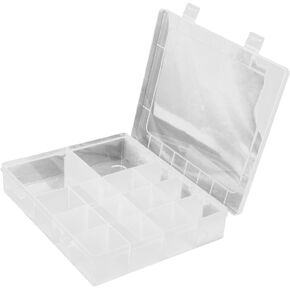 علبة تخزين بلاستيكية مكونة من 14 شبكة من OULII مع فواصل قابلة للإزالة (شفاف) in Kuwait