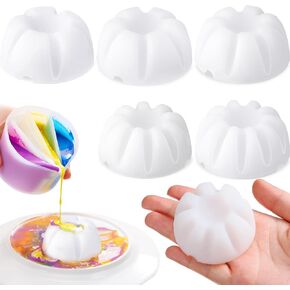 6 Pcs Flower Pour Cup for Paint Pouring 5-10 Slots Acrylic Paint Pouring Split Cup Multi Slot Acrylic Paint Tools Reverse Flower Dip Fluid Painting Supplies(White) in Saudi Arabia